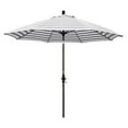 thumbnail image 7 of California Umbrella Sun Master Series 9 Ft Octagonal Aluminum Collar Tilt Patio Umbrella W/ Crank Lift & Fiberglass Ribs - Bronze Frame / Olefin Gray White Cabana Stripe Canopy, 7 of 7