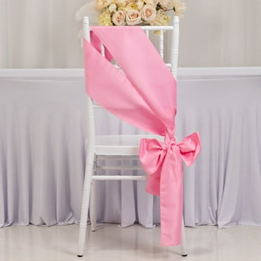 Efavormart 5 Pack Pink Lamour Satin Chair Sashes, Chair Bows - 6"x106"