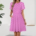 thumbnail image 2 of Neon Pink Stars Women's Dress Short Sleeve Summer Sundress Summer Women Clothes, 2 of 7