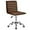 Brown, variant on CQAOE Mid Back Leather Office Chair, Armless Swivel Task Desk Chair, Ribbed Retro Low Back Computer Chair for Home & Office(Black)