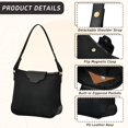 thumbnail image 3 of Iauyy Women's Handbag Removable Shoulder Satchel Bag-Polyester and PU leather ，Background-black, 3 of 7