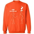 thumbnail image 2 of OXI Crewneck Sweatshirt - Stop You're Under a Rest,Basic Casual Sweatshirts for Men's and Women Fleece Sweatshirt Long Sleeve- Orange Medium, 2 of 2