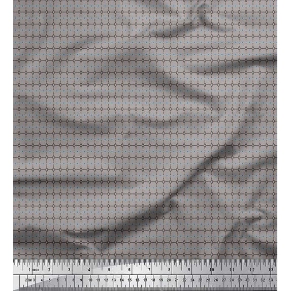Soimoi Cotton Poplin Fabric Geometric Shirting Print Fabric by The Yard 42 Inch Wide
