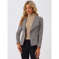 thumbnail image 2 of Chaqueta de gamuza sintética Allegra K Cárdigan de outwear drapeado con solapa frontal abierta Gris XS, 2 of 5