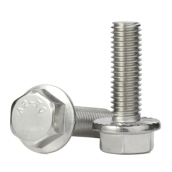 M6 x 16mm Tête Hexagonale à Bride, Acier Inoxydable 18-8 (304), Finition Simple, 50 Pcs