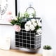 thumbnail image 1 of Bolsa colgante de tela para la pared 29x23cm | Organizador de bolsillo para puertas de lino de algodón – blanco, negro – bolso pequeño montado en la pared para entrada, oficina, hogar, fácil de, 1 of 6