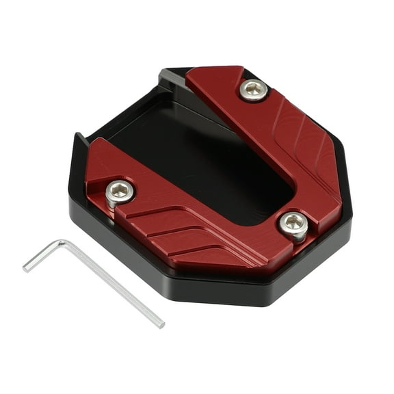 Unique Bargains 1pcs Universal Motorcycle Kickstand Pad CNC Side Stand Foot Extension Support Plate Red