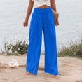 thumbnail image 5 of Delayuji Womens High Waist Wide Leg Pants Elastic Waist Loose Comfortable Pants With Pockets, 5 of 7