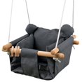 thumbnail image 1 of Siège Swing Suspendu en Toile pour Bébé Hamac Sécurisé Intérieur & Extérieur Jouet Gris, 1 of 5