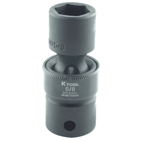 K-Tool 33520 5/8 x 1/2" Drive 6pt Frac SAE Standard Impact Flex Socket