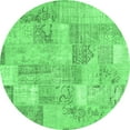 thumbnail image 1 of Ahgly Company Indoor Round Patchwork Emerald Green Transitional Area Rugs, 4' Round, 1 of 4