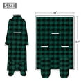 thumbnail image 3 of Catalonia Sherpa Wearable Blanket with Sleeves & Foot Pockets for Adult Women Men, Comfy Snuggle Wrap Sleeved Throw Blanket Robe, Gift Idea, Green Checker, 75" x 53", 3 of 7
