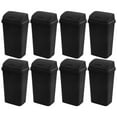 thumbnail image 1 of Sterilite 13 Gallon Swing Top Lid Wastebasket Trash Can, Black (8 Pack), 1 of 6