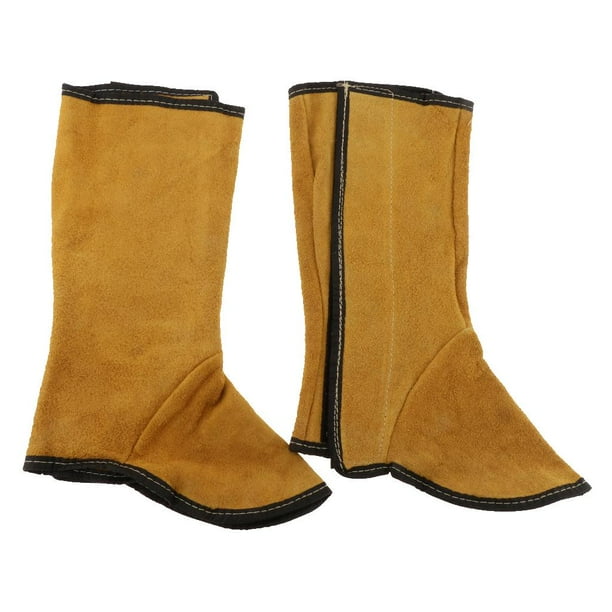 1 Par Rodillera de Soldadura de Cuero Aislamiento Térmico Cubierta Protectora de Pieas Piernas Herramientas de Trabajo Amarillo Macarena Protector de pierna del soldador