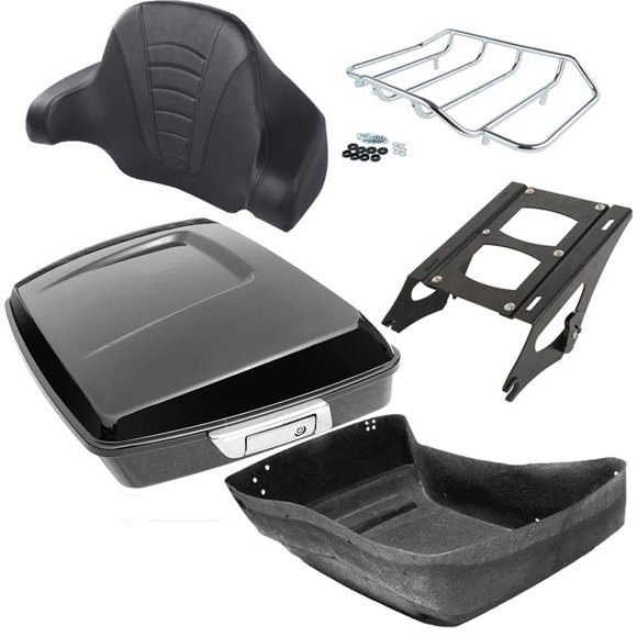 Vivid Black Chopped Tour Pack Luggage Kit fits for Harley Davidson Touring Road King, Road Glide, Street Glide and Select CVO Models 2014-later