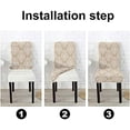 thumbnail image 5 of Baroque White and Beige Floral Ornament Graphic Damask Flower Ornament Chair Cover Removable Set of 4 Decorative Seat Slipcovers for Dining Room, 5 of 5