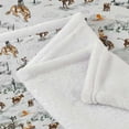 thumbnail image 6 of Western Cowboy Throw Blankets, Wild West Cowboy Ride Horse Cactus Flannel Bed Couch Blanket, Farmhouse Country American West Theme White Throws to Decorate The Room and Bedroom, 6 of 6
