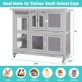 thumbnail image 7 of BUTINGLALE 47" Two Story Rabbit Hutch with Wheels, Indoor Outdoor Bunny Cage Guinea Pig Cage, 2 Deep No Leak Trays Included, Gray, 7 of 7