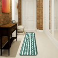 thumbnail image 3 of SKYSONIC 2X6 Feet Christmas Green Scattered Snowflakes Runner Rug with Rubber Backing, Teal White Stripes Non Slip Entryway Rug Runner Washable Soft Area Rug Carpet for Hallway Bedroom Kitchen Decor, 3 of 6