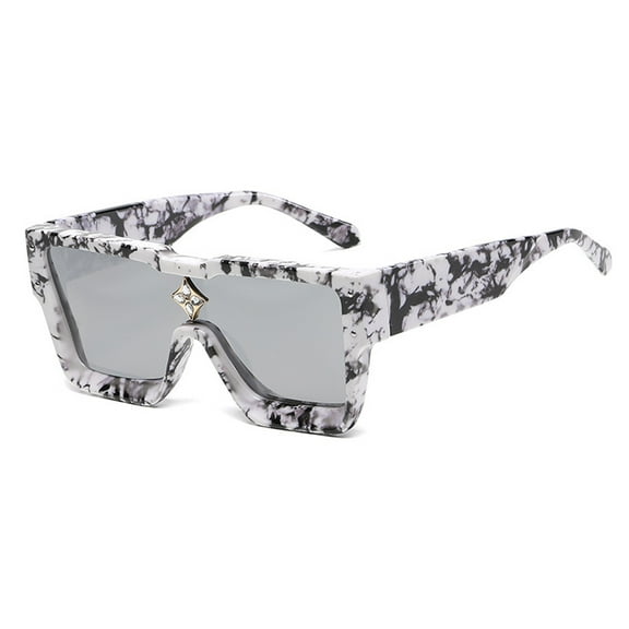 Square frame personalized rice nail sunglasses, large frame fashion sunglasses, made of PC - gray