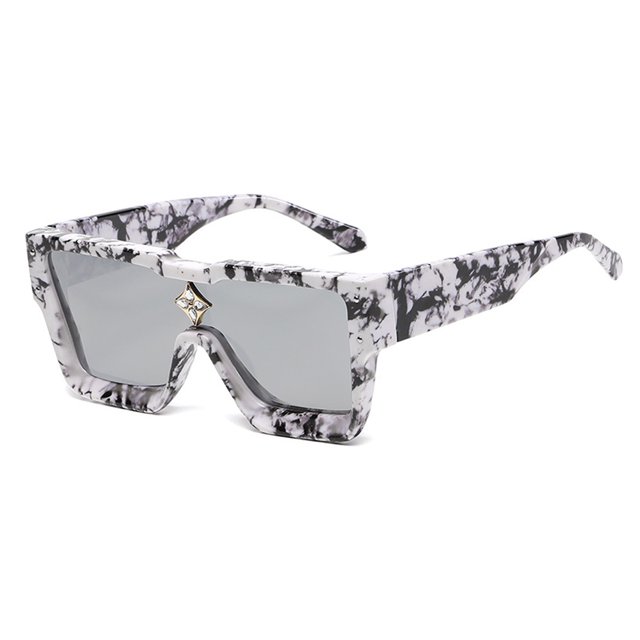 Gafas de sol personalizadas con montura cuadrada para uñas de arroz, gafas de sol de moda con montura grande, hechas de PC