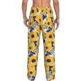 thumbnail image 7 of Salouo Blue Striped Sunflower Print Pajama Pants for Men, Lounge Pants Elastic Waistband Casual Men's sleepwear Loungewear Sleep Pajama Pant -Small, 7 of 7