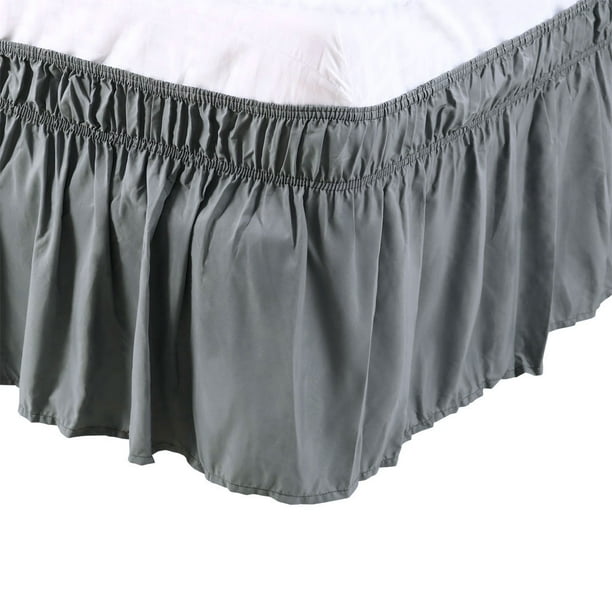 Pleated Bed Skirt Polyester Wrap Around 15" Drop Dust Ruffle Walmart