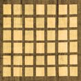 thumbnail image 1 of Ahgly Company Indoor Square Checkered Brown Modern Area Rugs, 5' Square, 1 of 4