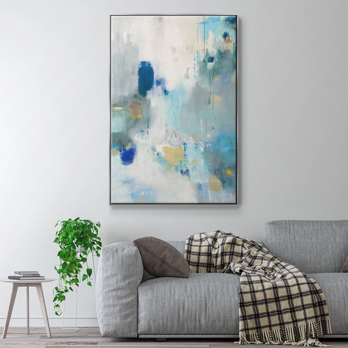 Celeste Motion II Framed Premium Gallery Wrapped Canvas - Ready to Hang - 27 x 41 - Silver Floating Frame