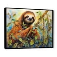 thumbnail image 2 of Designart "Leisurely Arboreal Climb I" Sloth Floater Framed Wall Decor, 2 of 5