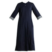 Disha Patani Collection Deep Blue Band Collar Yarn-dyed Kurta-XX Large