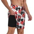 thumbnail image 2 of Picia puzzle elements with the words me you Pattern Mens Swim Trunks with Compression Liner Stretch Beach Shorts Quick Dry with Zipper Pockets No-Chafing Board Shorts-Medium, 2 of 6