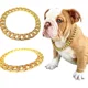 thumbnail image 3 of Collar Dorado Para Perro Cadena Tipo Cubana Imitación Oro, 3 of 8