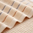 thumbnail image 5 of Nvzi Toallas de 3 piezas, 13,39 x 29,13 pulgadas, toalla de algodón puro con rejilla Huizi, livianas, toallas de secado rápido para su baño (café claro), 5 of 5