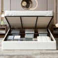 thumbnail image 5 of Einfach King Size Storage Bed Frame, Lift Up Velvet Platform Bed with Adjustable Upholstered Headboard, No Box Spring Needed, White, 5 of 11