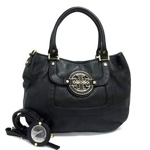 Pre-Owned TORY BURCH Amanda Handbag - Black Leather Women's Shoulder Bag