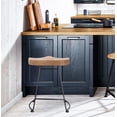 thumbnail image 2 of Set of 2 Rustic Saddle Seat Barstools with Tubular Metal Base,Retro Country Style Bar Chair,Kitchen Island Stool,Easy Assembly I Backless,with Footrest,18.5Inch, 2 of 7