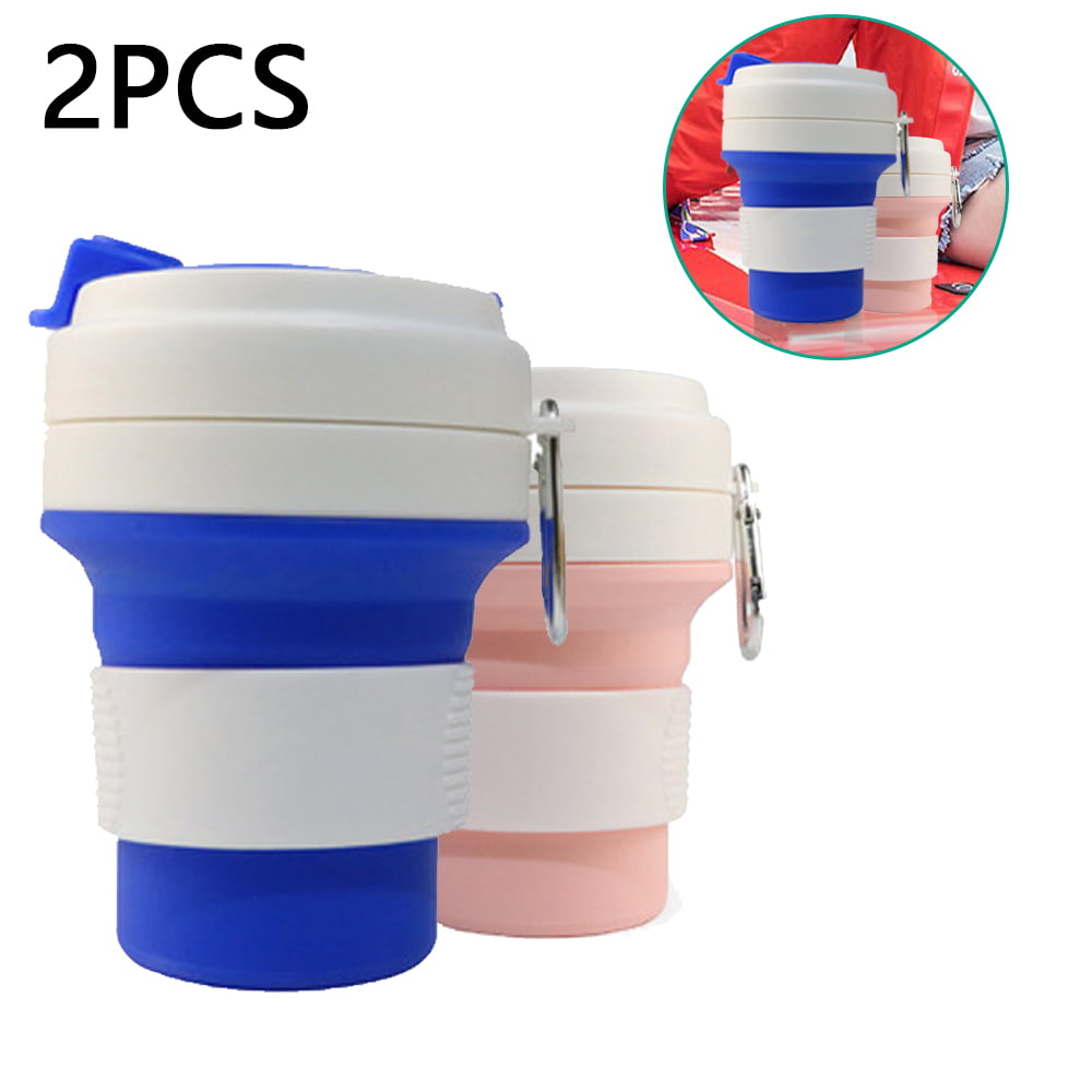 4 Colors Fold-able Portable Eco Mug Silicone Collapsible & Reusable Travel Cup 