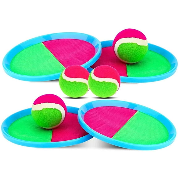 Kids Toys Toss and Catch Game Set, Ball Sports Games with Paddles Balls and Storage Bag, Classic Outdoor Games, Beach Games, Yard