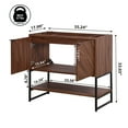 thumbnail image 4 of JONATHAN Y Juhl 35 in. W x 18 in. D x 33 in. H, Chevron-Front 2-Shelf, Bath Vanity Cabinet ONLY, Walnut, VAN1015B, 4 of 8