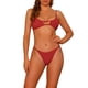 thumbnail image 1 of Conjuntos de bikini de color sólido de 2 piezas para mujer, tirantes de espagueti, sin espalda, traje de baño, bañador, pequeño, rojo, 1 of 5