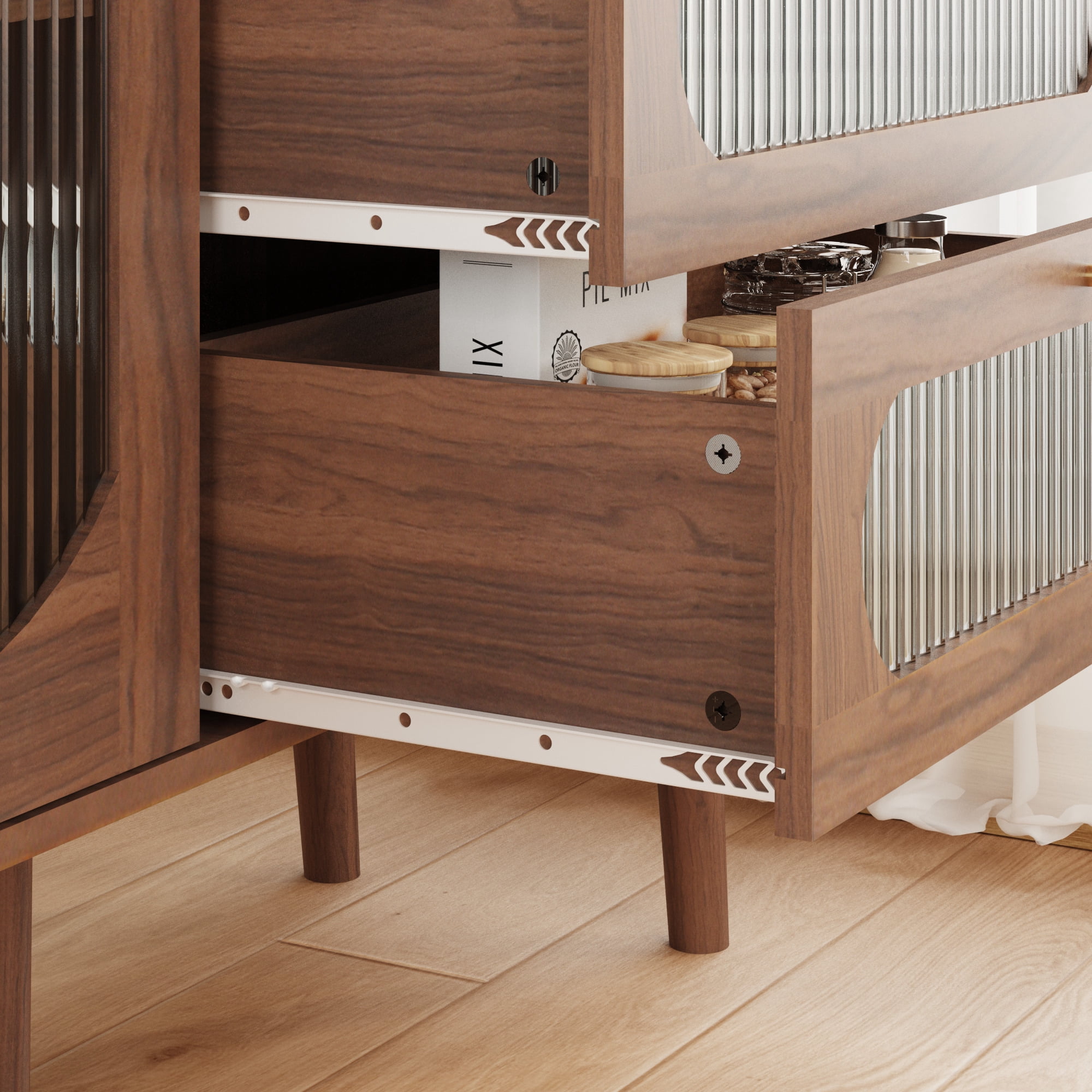 Noble House Accent Storage Cabinet with 3 Drawers, Sideboard for Living Room, Entryway, Natural