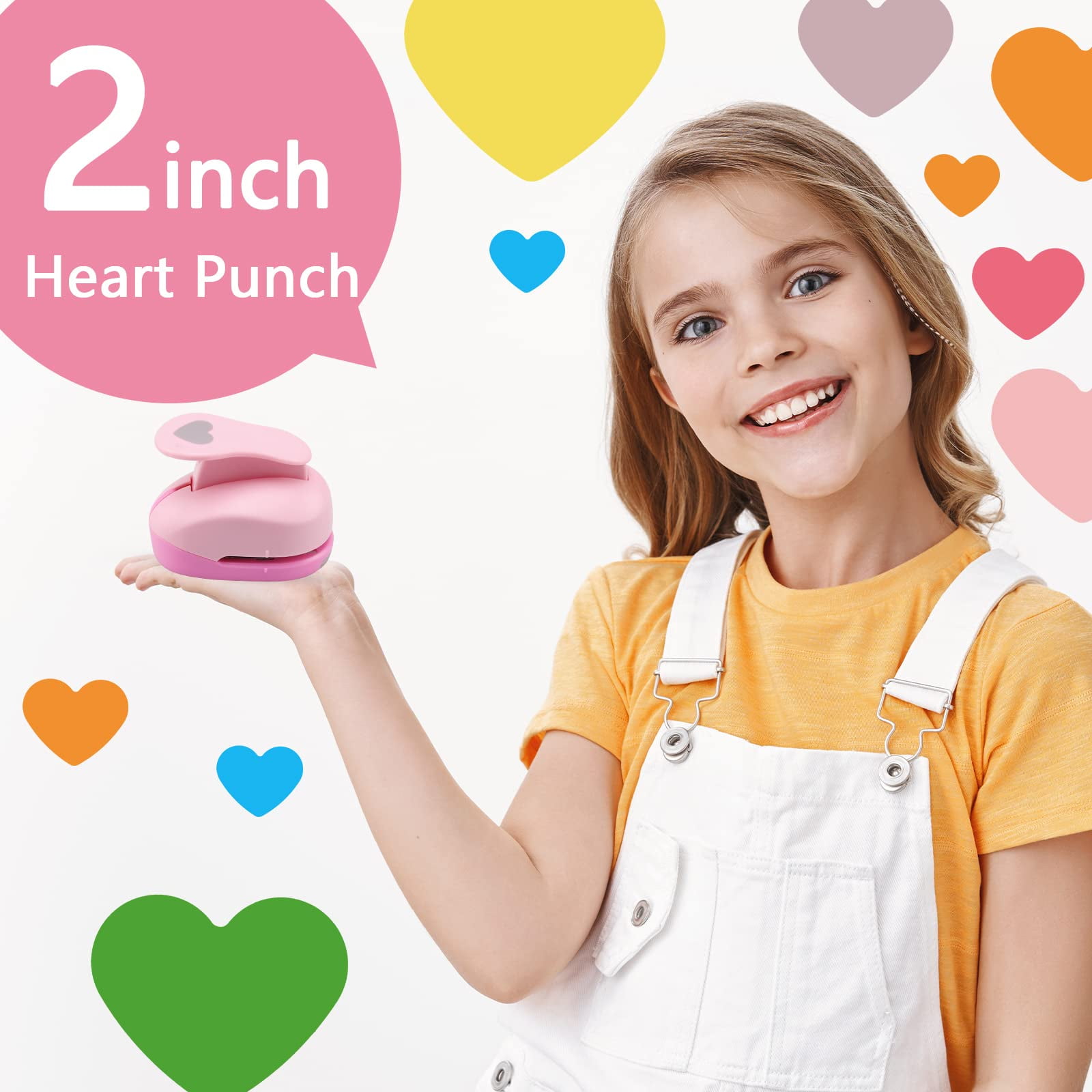3 Inch Heart Punch, 75mm Heart Lever Action Craft Punch, Heart Shaped Hole Punch for Paper Crafts, Weddings, Cardstock, Gift Wrapping, Greeting Cards and Scrapbooks