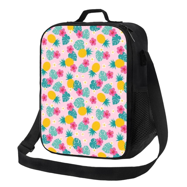 Balery Pineapple And Leaves Caja de Almuerzo y Bolsa de Almuerzo para Hombres y Mujeres, Bolsa de Almuerzo Reutilizable con Gran Capacidad, Bolsa de Almuerzo Aislada
