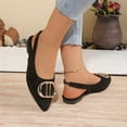 thumbnail image 5 of DIVVce Flats For Women Pointed Toe Slingback With Large Metal Buckle Slip On Footwear For Casual Dressy Daily, 5 of 7