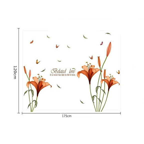 Openpig Romantic Flower PVC Wall Stickers, Self-Adhesive Removable Plants Flower Landscape Painting, Wall Art Decoration