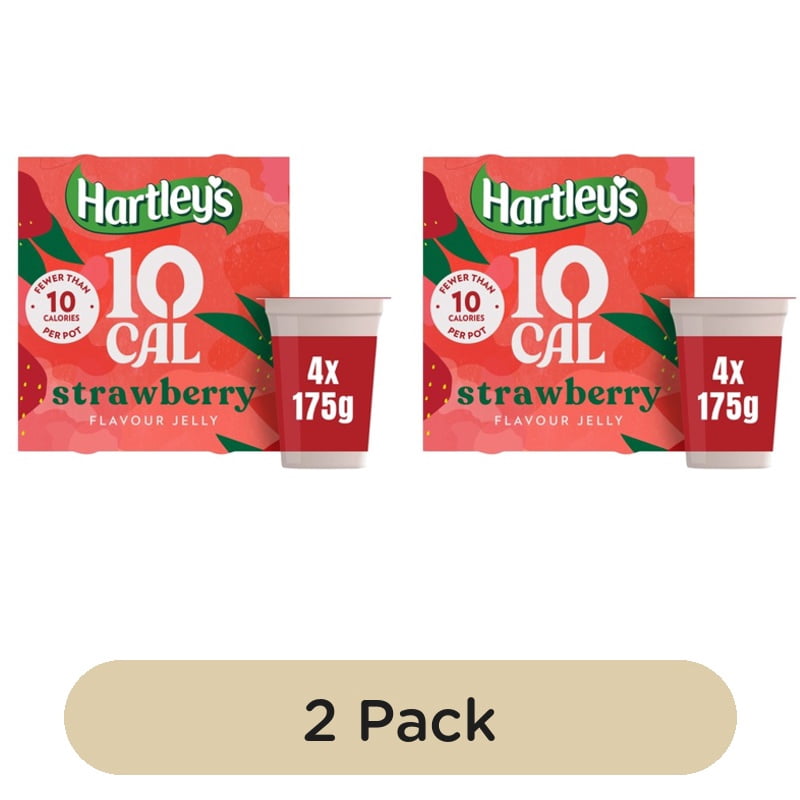 Hartley's 10cal Strawberry Jelly 4 x 175g, British Import (Pack of 2)
