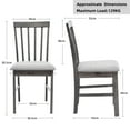 thumbnail image 3 of Duhome Dining Set 5-Piece Dining Room Set, 1 Farmhouse Wood Dining Table with 4 Fabric Chairs Set for Living Room, Grey, 3 of 9