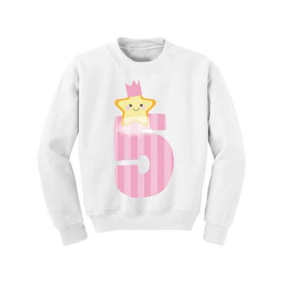Awkward Styles 5th Birthday Girl Youth Sweatshirt Little Star Crewneck Tops for Kids