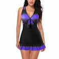 thumbnail image 2 of Maillot de Bain pour Femme, Robe de Plage à Dégradé de Couleurs, Violet, TG, 2 of 9